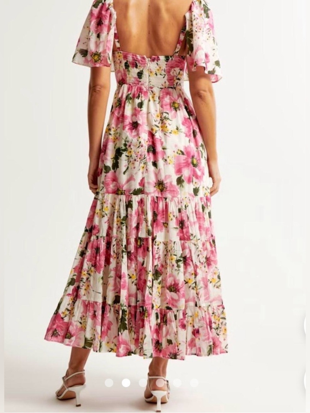 Abercrombie pink floral tiered dress - Picture 4 of 5
